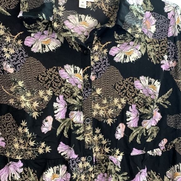 Style & Co - BOHO Tunic Floral Top - Purple Black - 0X - Picture 9 of 9